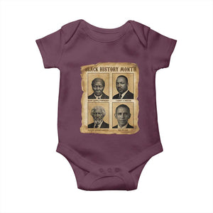 Vintage Black History Heroes Baby Onesie Strong Black Pride TS12 Maroon Print Your Wear