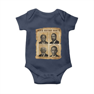 Vintage Black History Heroes Baby Onesie Strong Black Pride TS12 Navy Print Your Wear