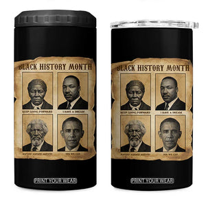 Vintage Black History Heroes 4 in 1 Can Cooler Tumbler Strong Black Pride TS12 One Size: 16 oz Black Print Your Wear