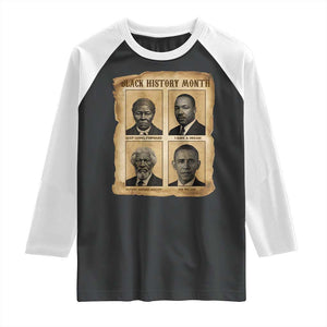 Vintage Black History Heroes Raglan Shirt Strong Black Pride TS12 Black White Print Your Wear