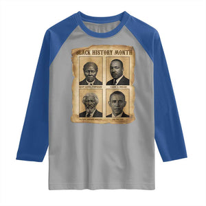 Vintage Black History Heroes Raglan Shirt Strong Black Pride TS12 Sport Gray Royal Print Your Wear