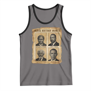 Vintage Black History Heroes Tank Top Strong Black Pride TS12 Deep Heather Black Print Your Wear