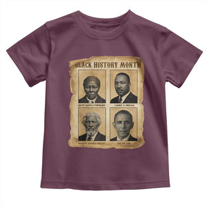 Vintage Black History Heroes Toddler T Shirt Strong Black Pride TS12 Maroon Print Your Wear