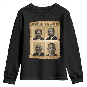 Vintage Black History Heroes Youth Sweatshirt Strong Black Pride TS12 Black Print Your Wear
