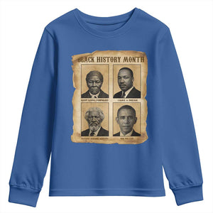 Vintage Black History Heroes Youth Sweatshirt Strong Black Pride TS12 Royal Blue Print Your Wear