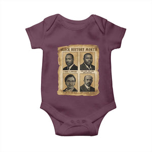 Vintage African American Heroes Baby Onesie Black Pride Inspiration TS12 Maroon Print Your Wear