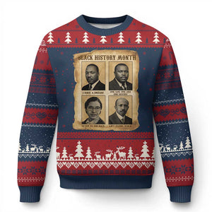 Vintage African American Heroes Ugly Christmas Sweater Black Pride Inspiration TS12 Navy Red Print Your Wear