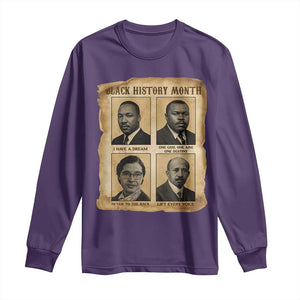 Vintage African American Heroes Long Sleeve Shirt Black Pride Inspiration TS12 Purple Print Your Wear
