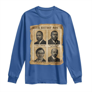Vintage African American Heroes Long Sleeve Shirt Black Pride Inspiration TS12 Royal Blue Print Your Wear