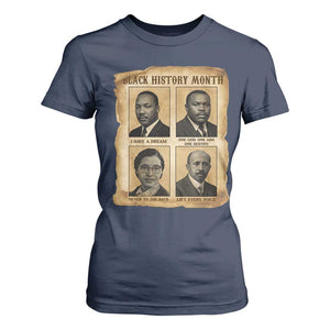 Vintage African American Heroes T Shirt For Women Black Pride Inspiration TS12 Navy Print Your Wear