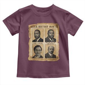 Vintage African American Heroes Toddler T Shirt Black Pride Inspiration TS12 Maroon Print Your Wear