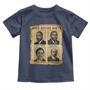 Vintage African American Heroes Toddler T Shirt Black Pride Inspiration TS12 Navy Print Your Wear