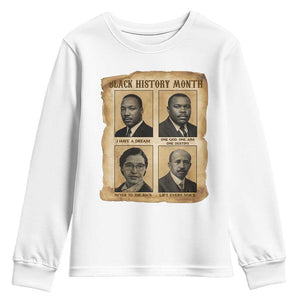 Vintage African American Heroes Youth Sweatshirt Black Pride Inspiration TS12 White Print Your Wear