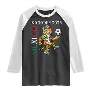 Mexico Soccer Pride Jaguar Kickoff 2026 Raglan Shirt TS12 Black White Print Your Wear