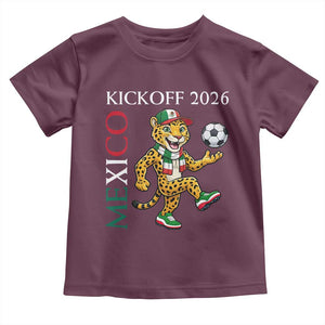 Mexico Soccer Pride Jaguar Kickoff 2026 Toddler T Shirt TS12 Maroon Print Your Wear