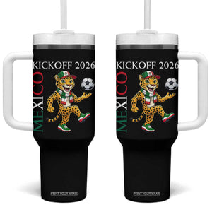Mexico Soccer Pride Jaguar Kickoff 2026 Tumbler With Handle TS12 One Size: 40 oz Black Print Your Wear