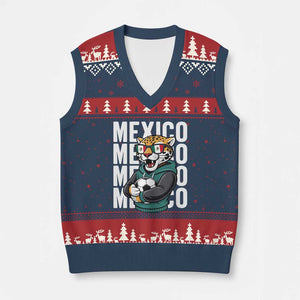 Fierce Mexico Jaguar Soccer Pride Fan Gift V-Neck Knit Sweater Vest TS12 Navy Red Print Your Wear