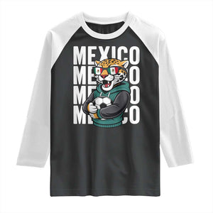 Fierce Mexico Jaguar Soccer Pride Fan Gift Raglan Shirt TS12 Black White Print Your Wear