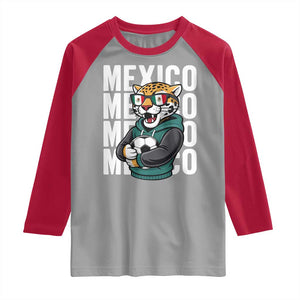 Fierce Mexico Jaguar Soccer Pride Fan Gift Raglan Shirt TS12 Sport Gray Red Print Your Wear