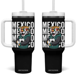 Fierce Mexico Jaguar Soccer Pride Fan Gift Tumbler With Handle TS12 One Size: 40 oz Black Print Your Wear