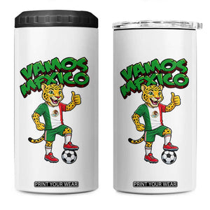 Vamos Mexico Fierce Leopard 4 in 1 Can Cooler Tumbler Soccer 2026 Fan Gift TS12 One Size: 16 oz White Print Your Wear