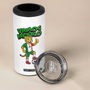 Vamos Mexico Fierce Leopard 4 in 1 Can Cooler Tumbler Soccer 2026 Fan Gift TS12 Print Your Wear