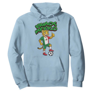 Vamos Mexico Fierce Leopard Hoodie Soccer 2026 Fan Gift TS12 Light Blue Print Your Wear