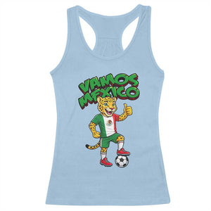 Vamos Mexico Fierce Leopard Racerback Tank Top Soccer 2026 Fan Gift TS12 Light Blue Print Your Wear