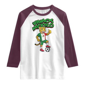 Vamos Mexico Fierce Leopard Raglan Shirt Soccer 2026 Fan Gift TS12 White Maroon Print Your Wear