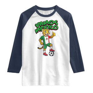 Vamos Mexico Fierce Leopard Raglan Shirt Soccer 2026 Fan Gift TS12 White Navy Print Your Wear