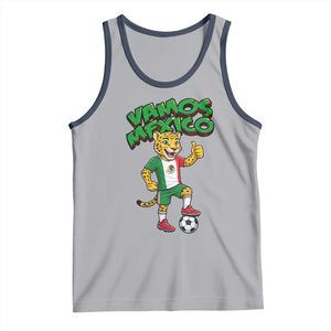 Vamos Mexico Fierce Leopard Tank Top Soccer 2026 Fan Gift TS12 Athletic Heather Navy Print Your Wear