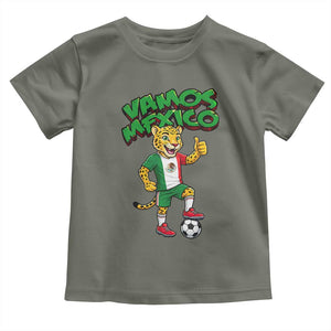 Vamos Mexico Fierce Leopard Toddler T Shirt Soccer 2026 Fan Gift TS12 Military Green Print Your Wear