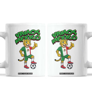 Vamos Mexico Fierce Leopard Coffee Mug Soccer 2026 Fan Gift TS12 White Print Your Wear