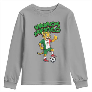 Vamos Mexico Fierce Leopard Youth Sweatshirt Soccer 2026 Fan Gift TS12 Sport Gray Print Your Wear