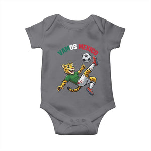 Vamos Mexico Fierce Leopard Soccer 2026 Baby Onesie Mexican Fan Gift TS12 Charcoal Print Your Wear