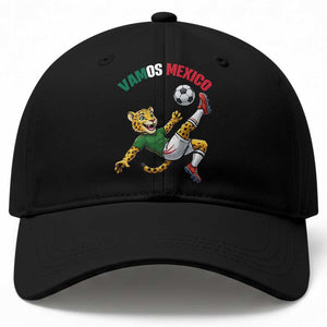 Vamos Mexico Fierce Leopard Soccer 2026 Baseball Cap Mexican Fan Gift TS12 Print Your Wear