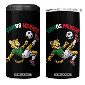 Vamos Mexico Fierce Leopard Soccer 2026 4 in 1 Can Cooler Tumbler Mexican Fan Gift TS12 One Size: 16 oz Black Print Your Wear