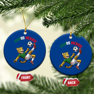 Vamos Mexico Fierce Leopard Soccer 2026 Ceramic Ornament Mexican Fan Gift TS12 1pc Blue Print Your Wear