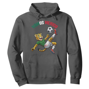 Vamos Mexico Fierce Leopard Soccer 2026 Hoodie Mexican Fan Gift TS12 Dark Heather Print Your Wear