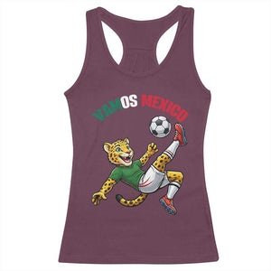 Vamos Mexico Fierce Leopard Soccer 2026 Racerback Tank Top Mexican Fan Gift TS12 Maroon Print Your Wear