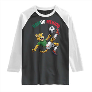Vamos Mexico Fierce Leopard Soccer 2026 Raglan Shirt Mexican Fan Gift TS12 Black White Print Your Wear