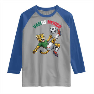 Vamos Mexico Fierce Leopard Soccer 2026 Raglan Shirt Mexican Fan Gift TS12 Sport Gray Royal Print Your Wear