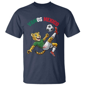 Vamos Mexico Fierce Leopard Soccer 2026 T Shirt Mexican Fan Gift TS12 Navy Print Your Wear