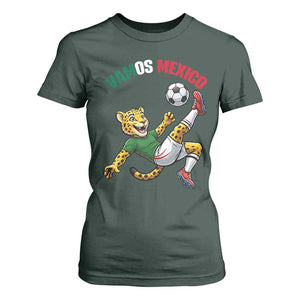 Vamos Mexico Fierce Leopard Soccer 2026 T Shirt For Women Mexican Fan Gift TS12 Dark Forest Green Print Your Wear