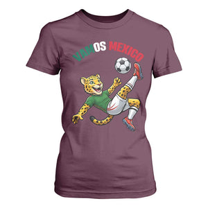 Vamos Mexico Fierce Leopard Soccer 2026 T Shirt For Women Mexican Fan Gift TS12 Maroon Print Your Wear