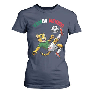 Vamos Mexico Fierce Leopard Soccer 2026 T Shirt For Women Mexican Fan Gift TS12 Navy Print Your Wear
