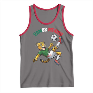 Vamos Mexico Fierce Leopard Soccer 2026 Tank Top Mexican Fan Gift TS12 Deep Heather Red Print Your Wear