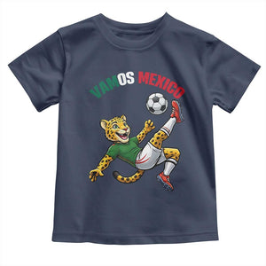 Vamos Mexico Fierce Leopard Soccer 2026 Toddler T Shirt Mexican Fan Gift TS12 Navy Print Your Wear