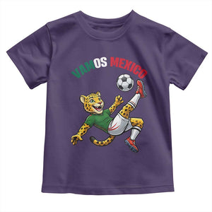 Vamos Mexico Fierce Leopard Soccer 2026 Toddler T Shirt Mexican Fan Gift TS12 Purple Print Your Wear