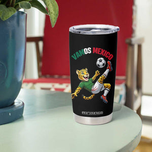 Vamos Mexico Fierce Leopard Soccer 2026 Tumbler Cup Mexican Fan Gift TS12 Print Your Wear